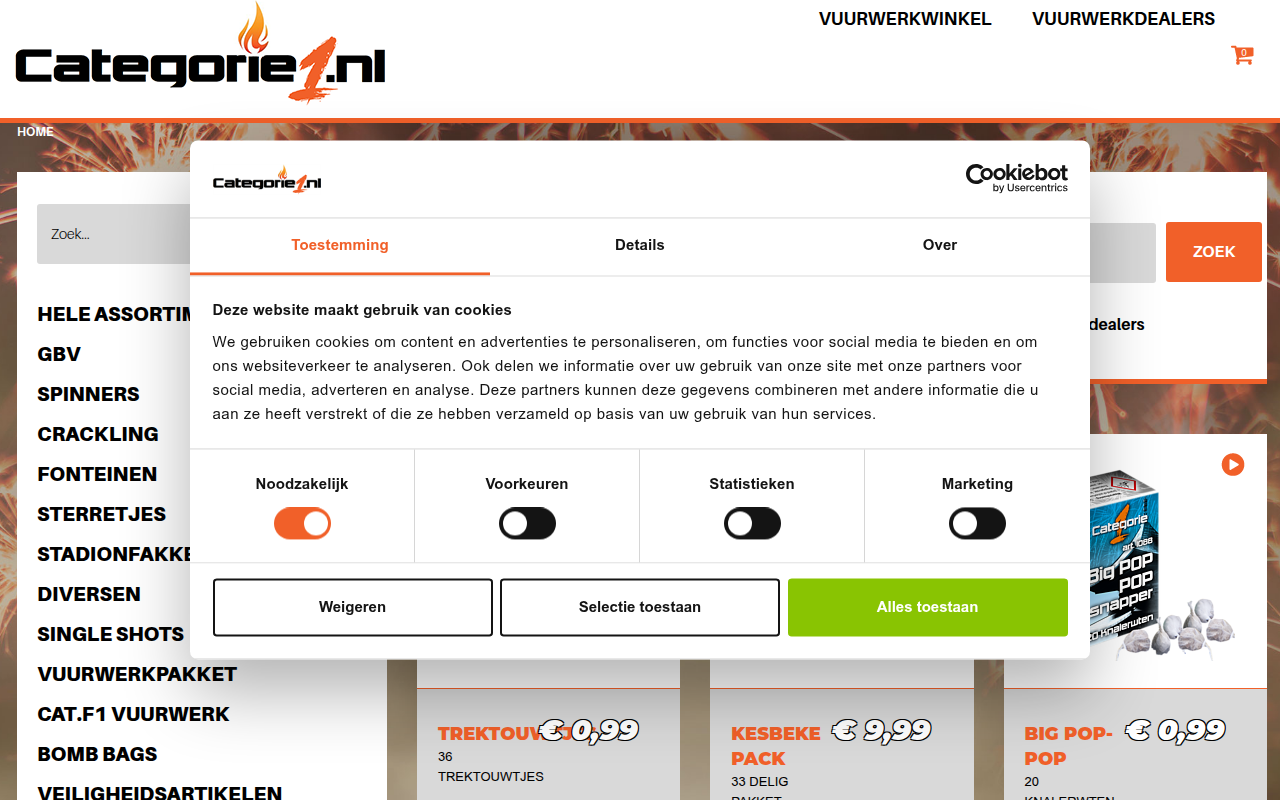 Screenshot van categorie1.nl
