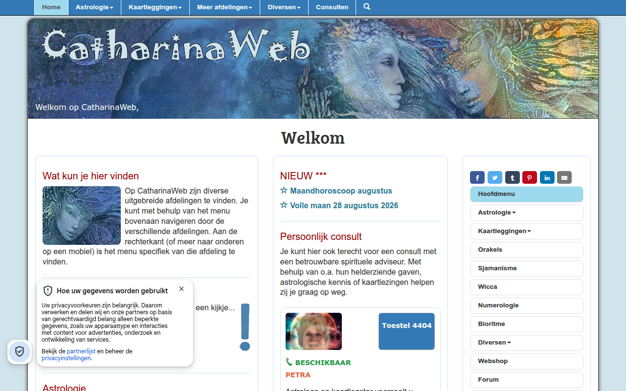 Screenshot van catharinaweb.nl