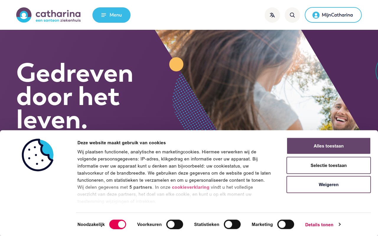 Screenshot van catharinaziekenhuis.nl