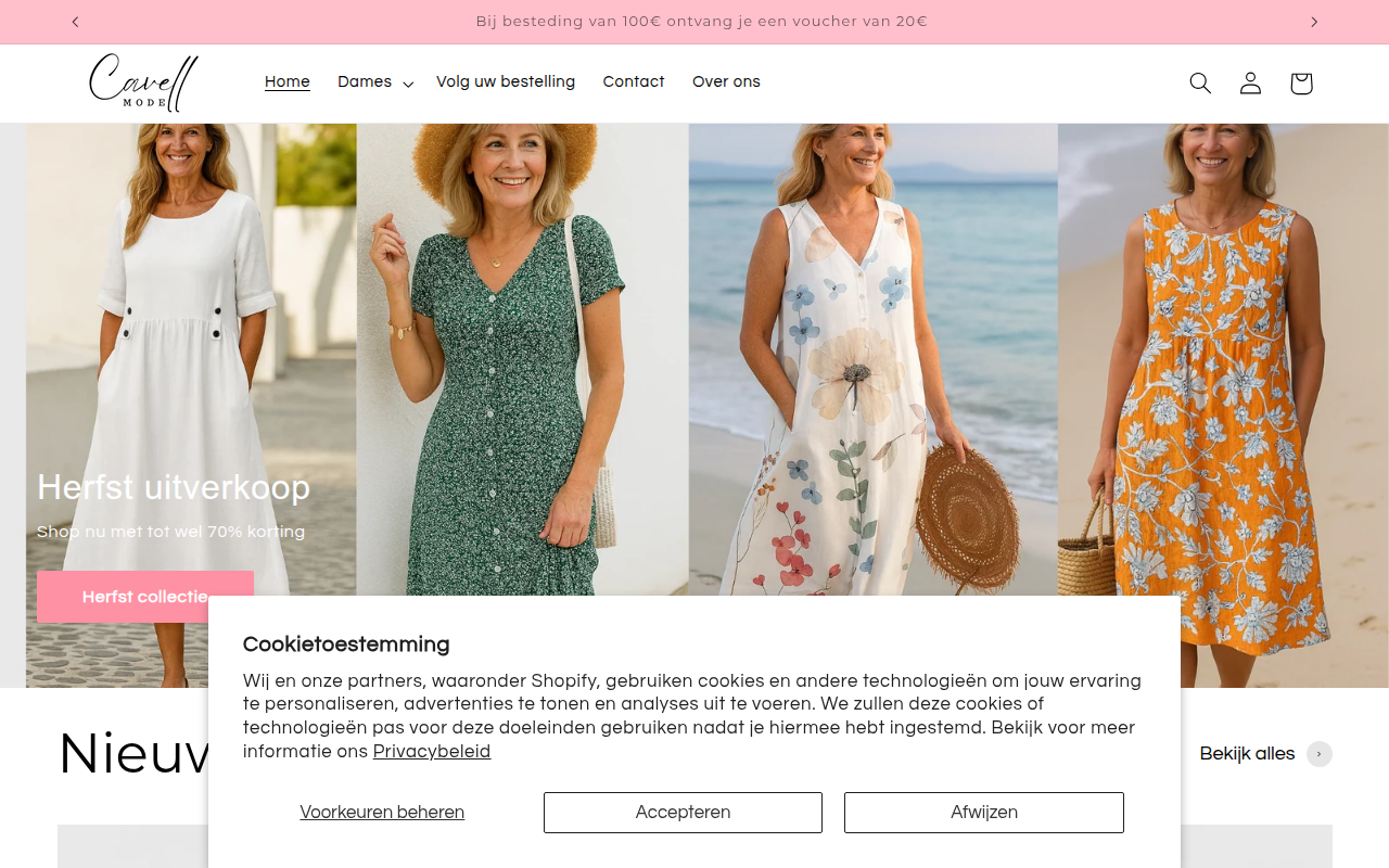 Screenshot van cavellmode.nl