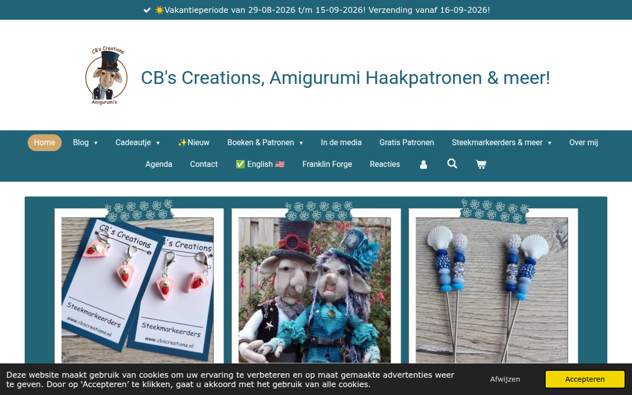 Screenshot van cbscreations.nl
