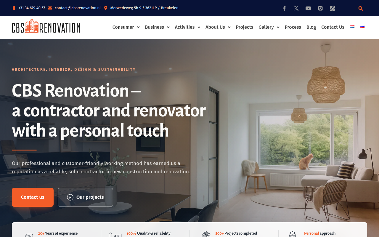 Screenshot van cbsrenovation.nl