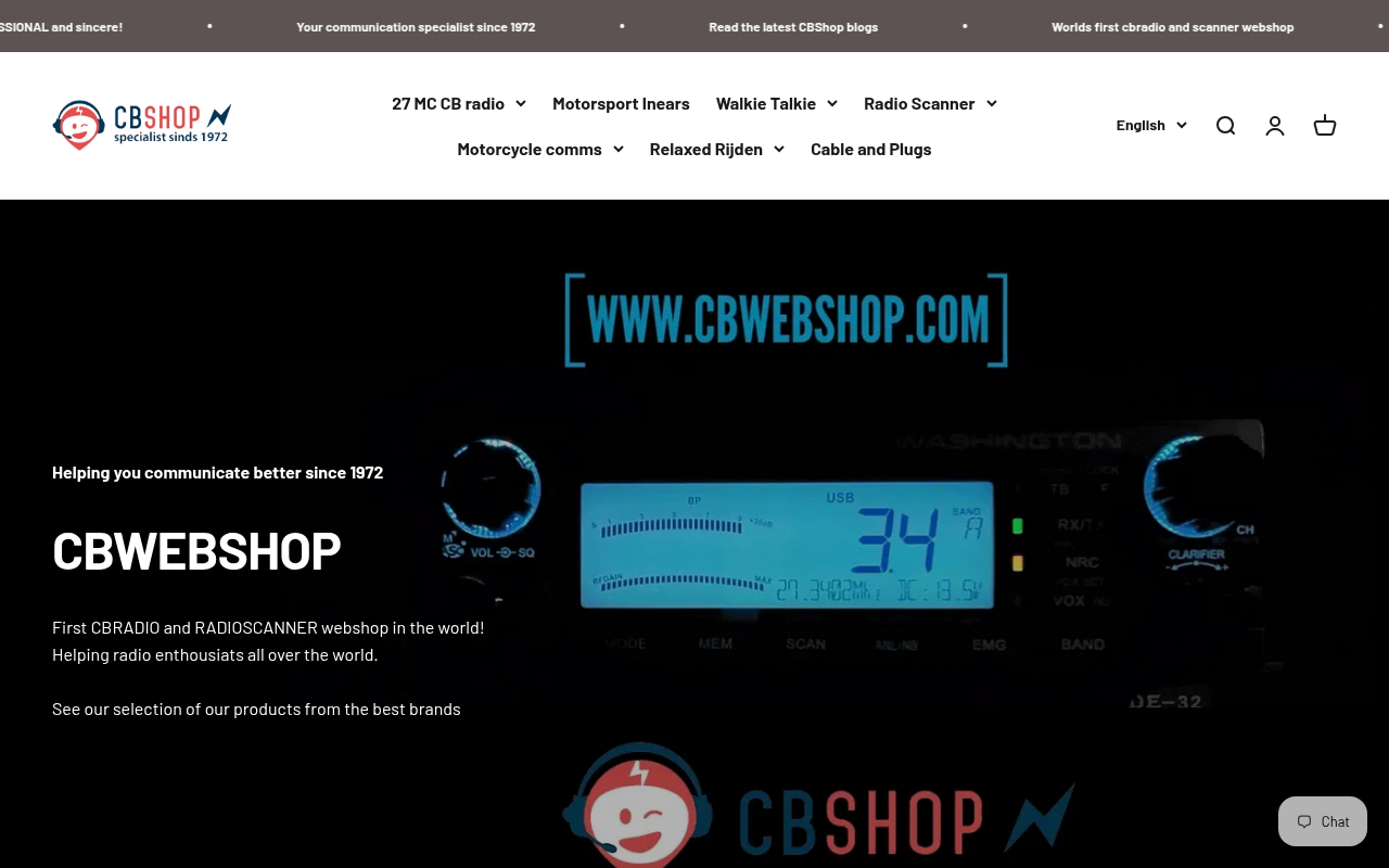 Screenshot van cbwebshop.com
