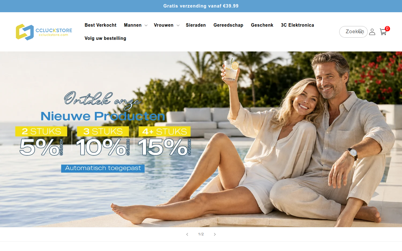 Screenshot van ccluckstore.com