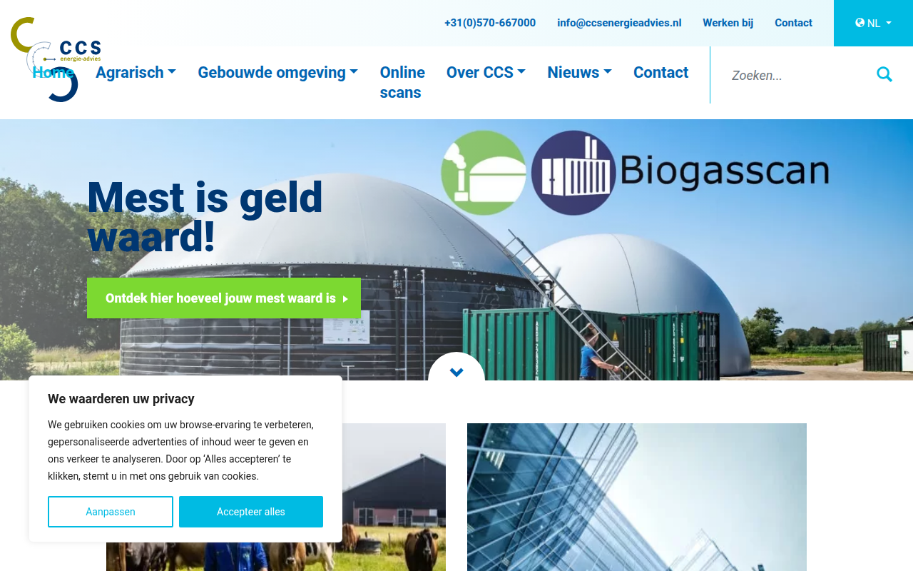 Screenshot van ccsenergieadvies.nl