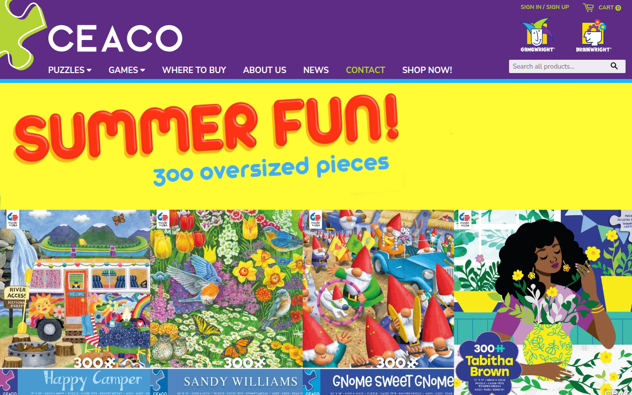 Screenshot van ceaco.com