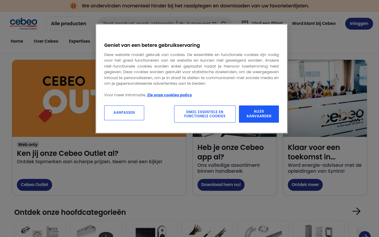 Screenshot van cebeo.be