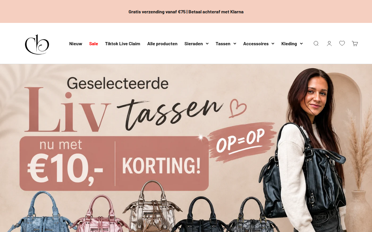 Screenshot van celinasboutique.nl