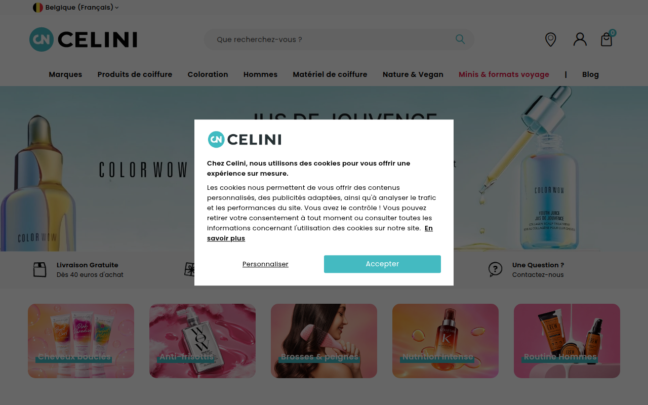 Screenshot van celini.be