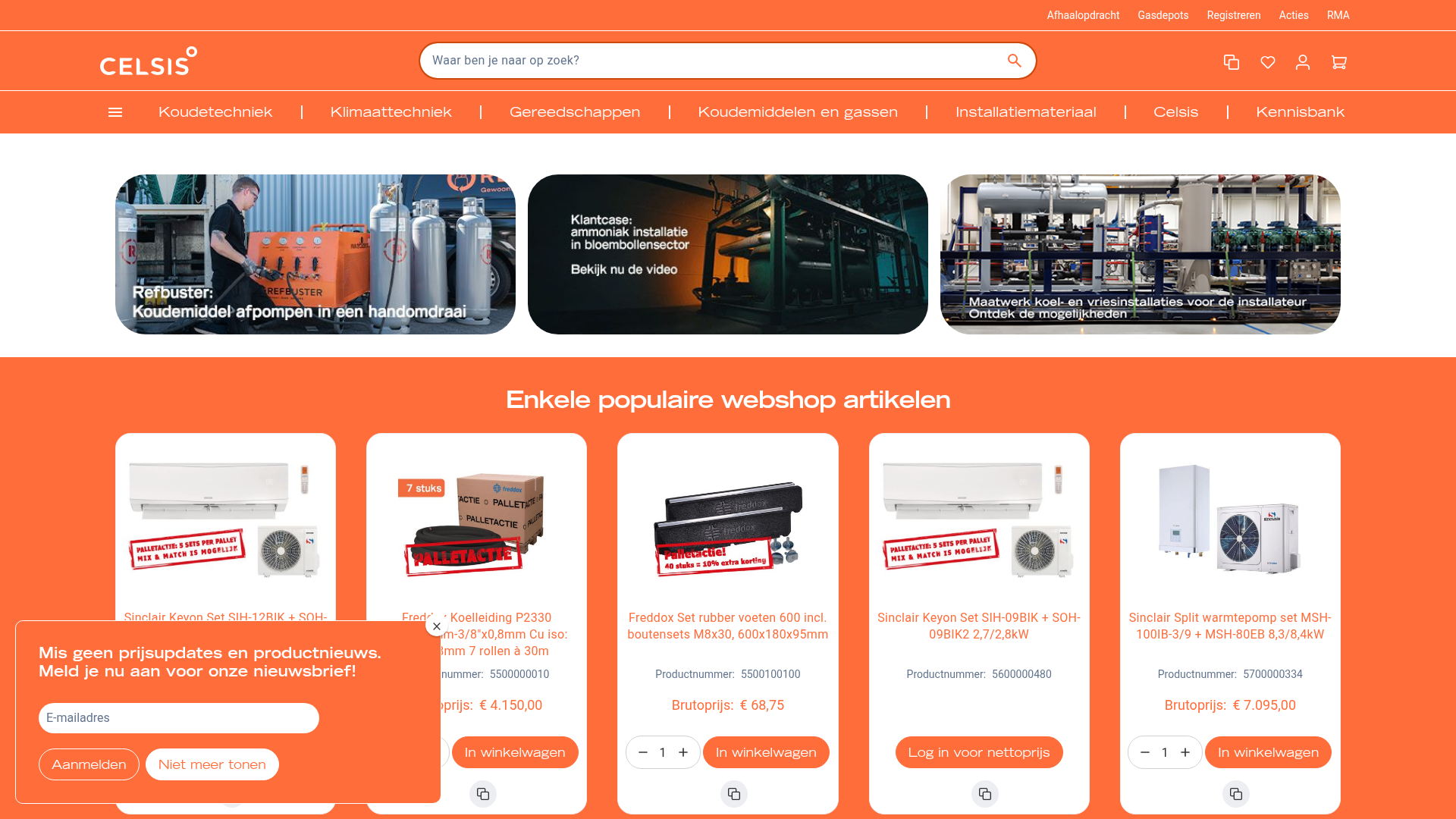 Screenshot van celsisbv.nl