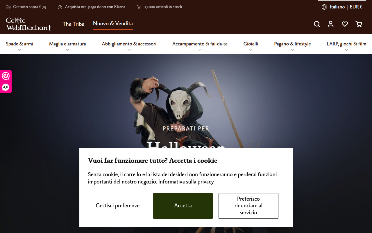 Screenshot van celticwebmerchant.com