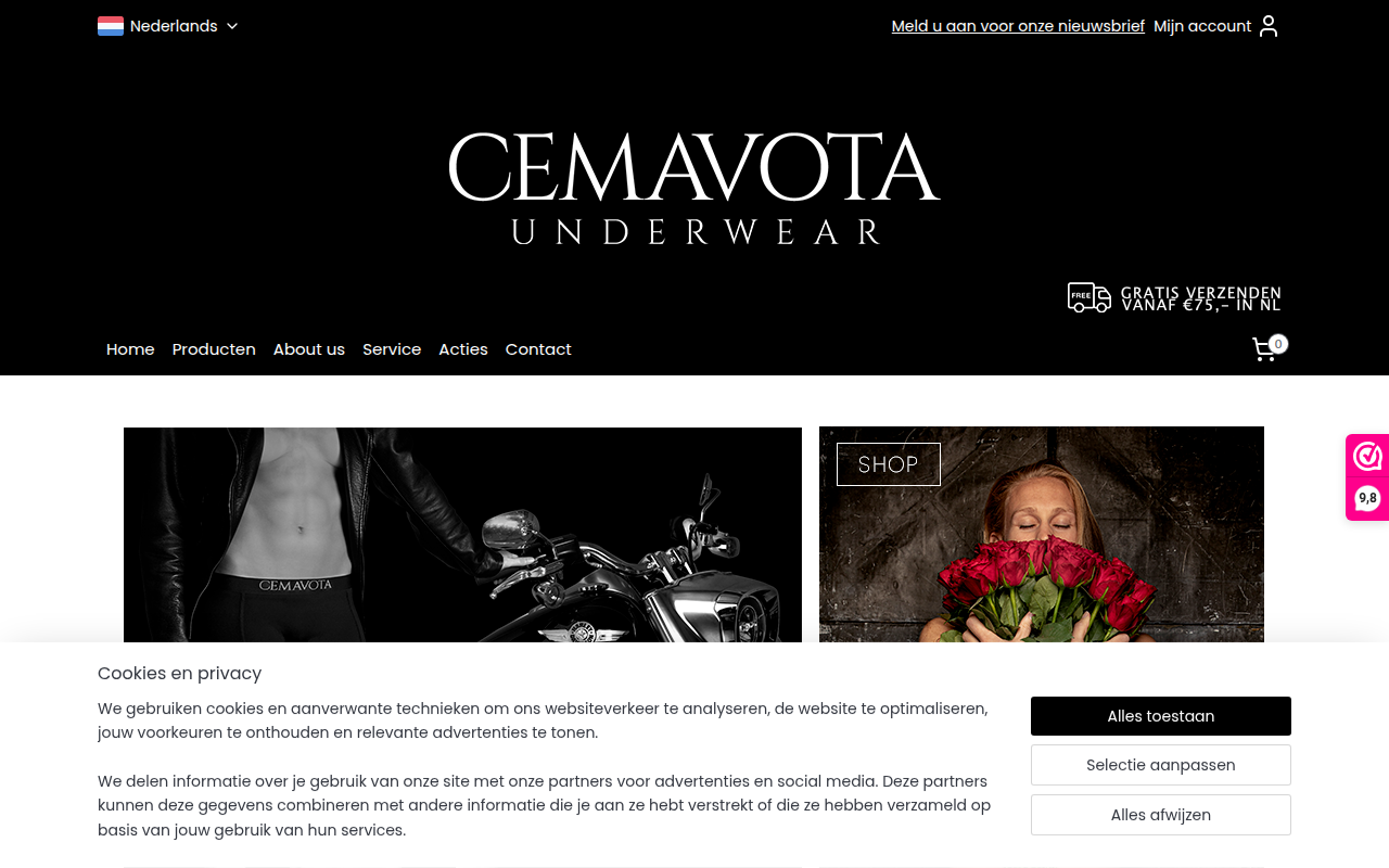 Screenshot van cemavota.com