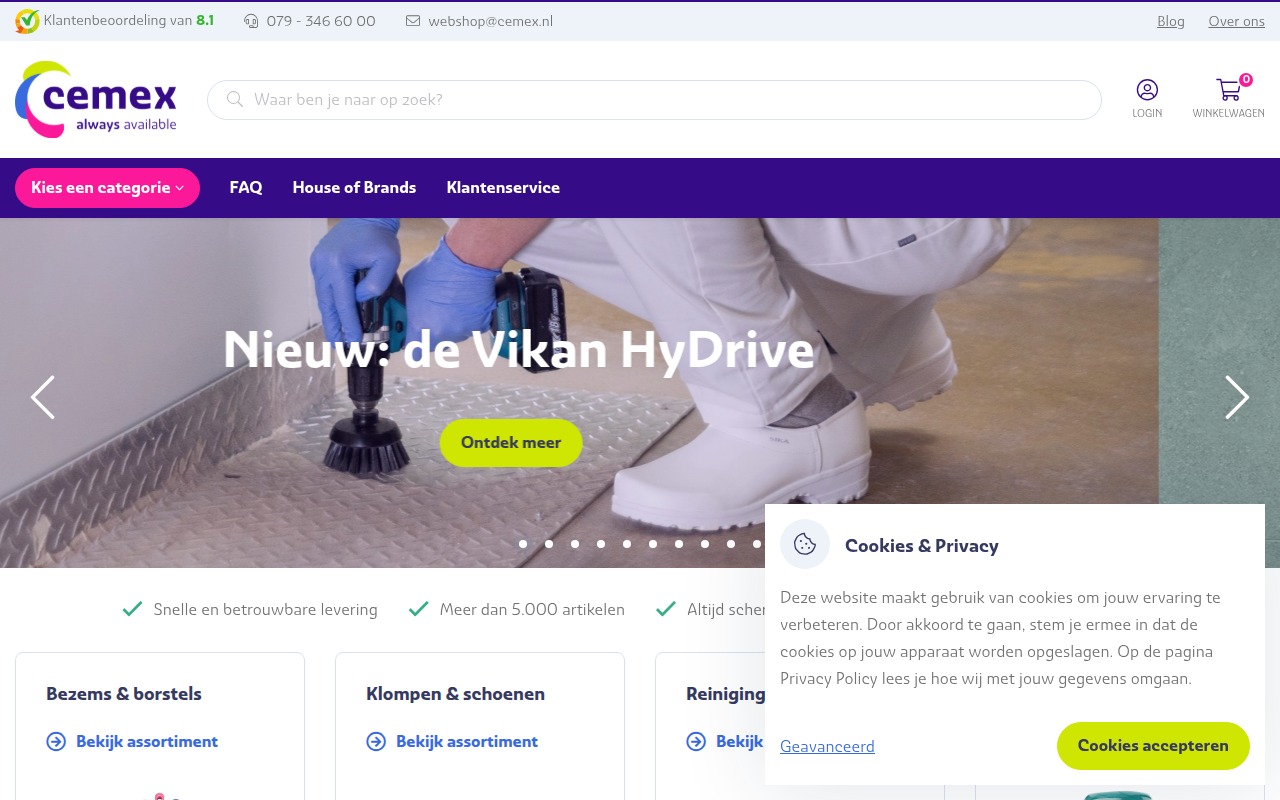 Screenshot van cemex.nl