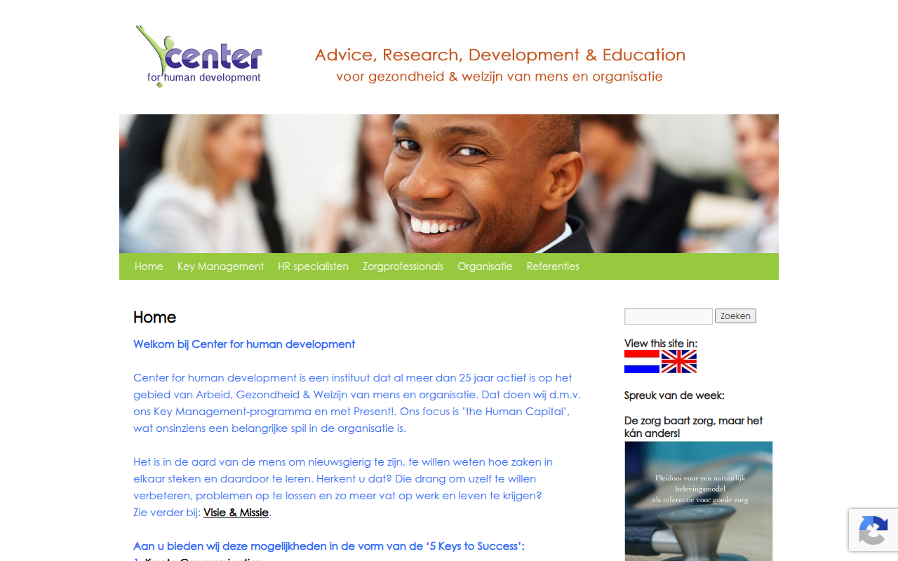 Screenshot van center4humandevelopment.nl