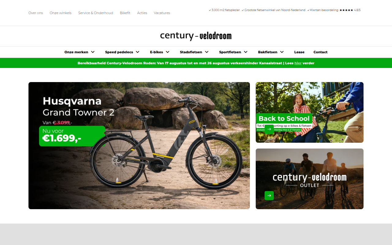 Screenshot van century-velodroom.nl