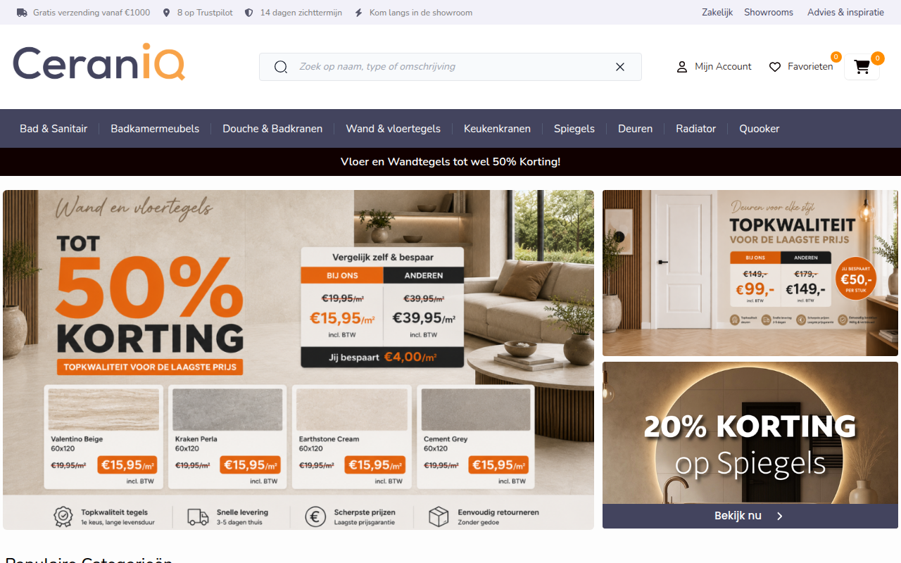 Screenshot van ceraniq.nl
