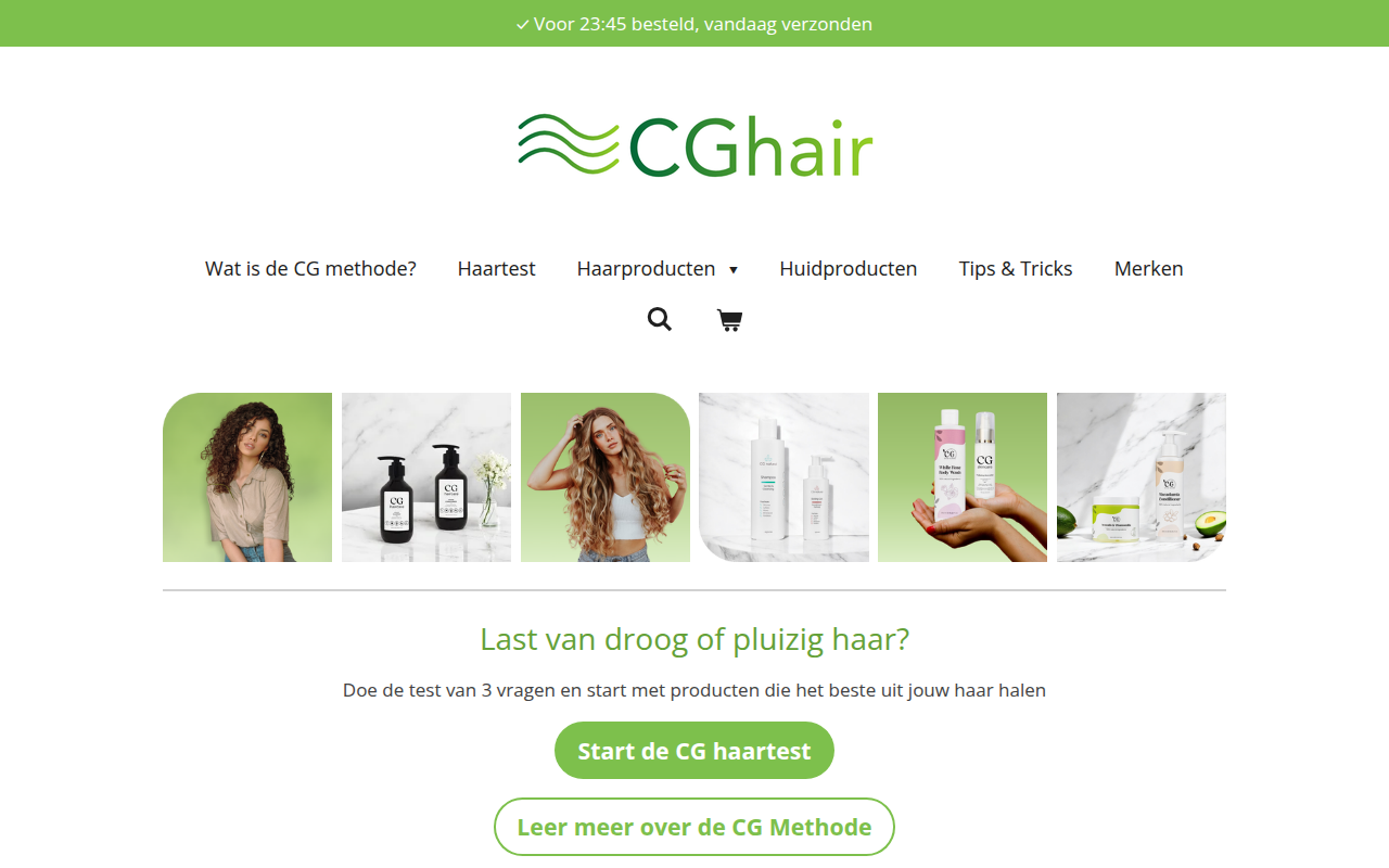 Screenshot van cghair.nl