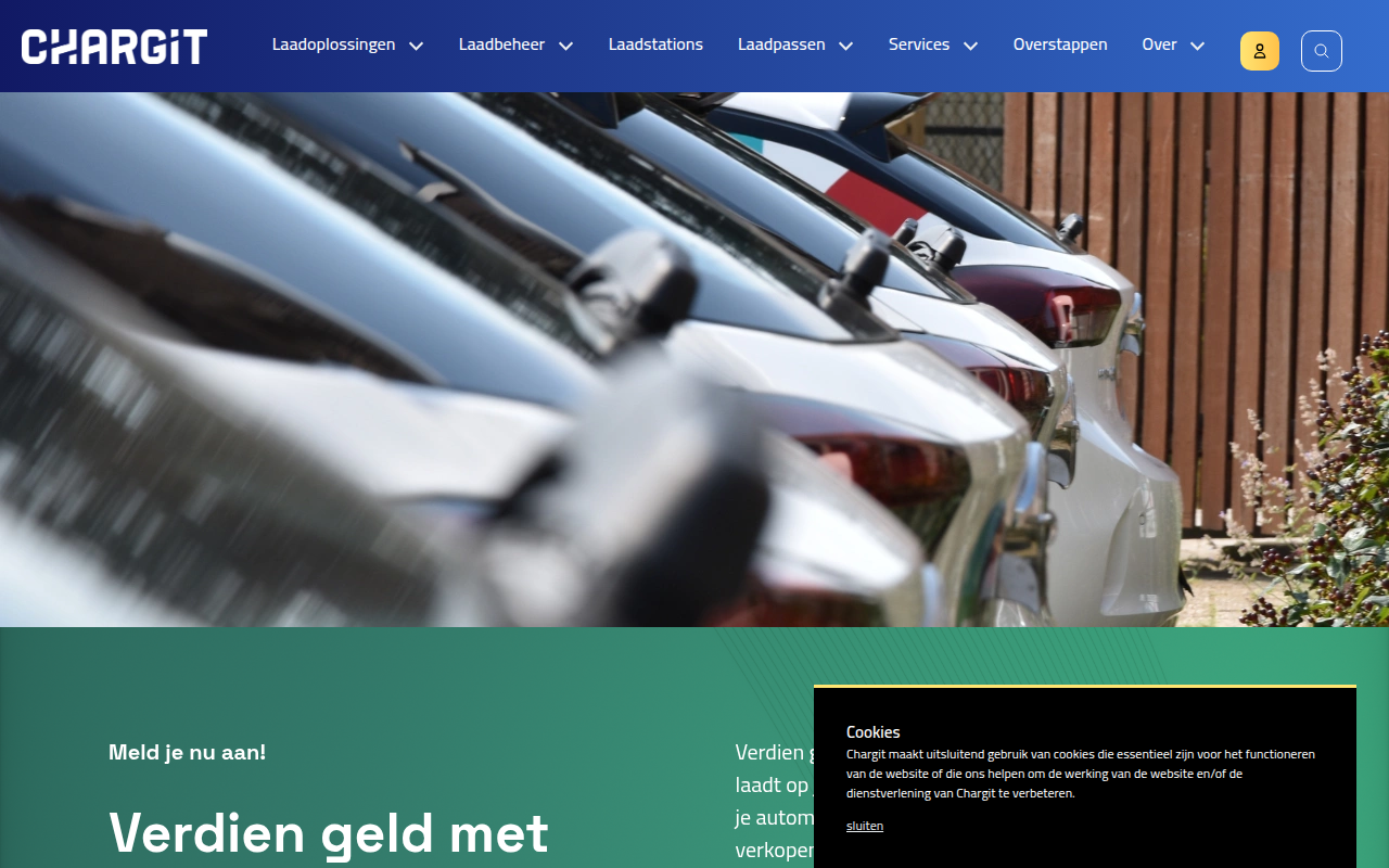 Screenshot van chargit.nl