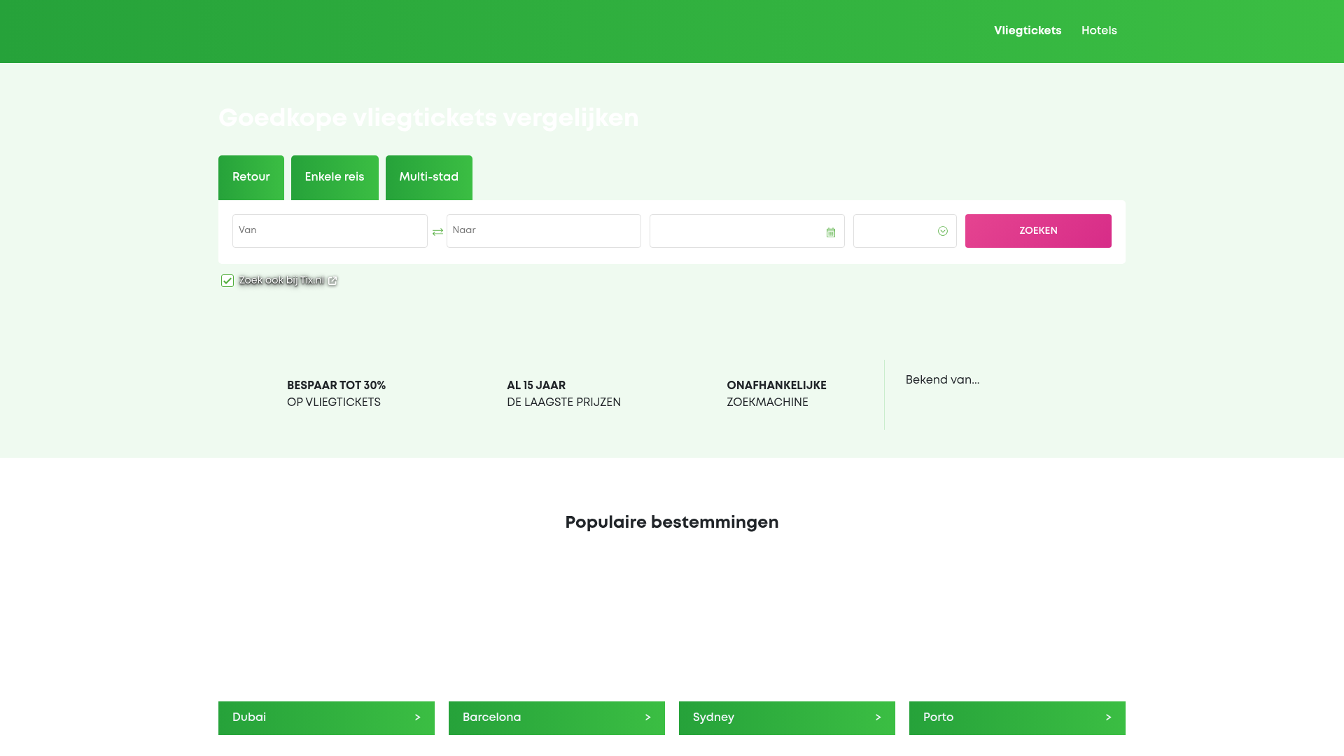 Screenshot van chaser.nl
