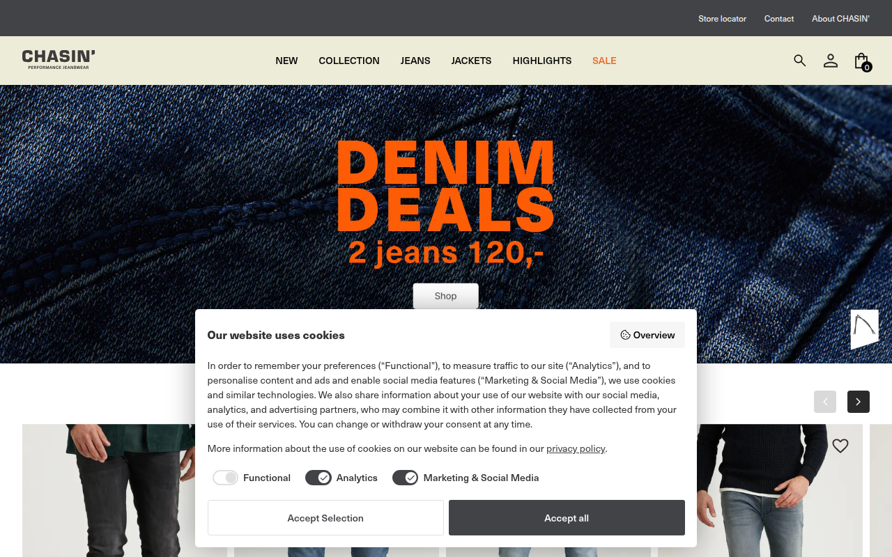 Screenshot van chasin.com
