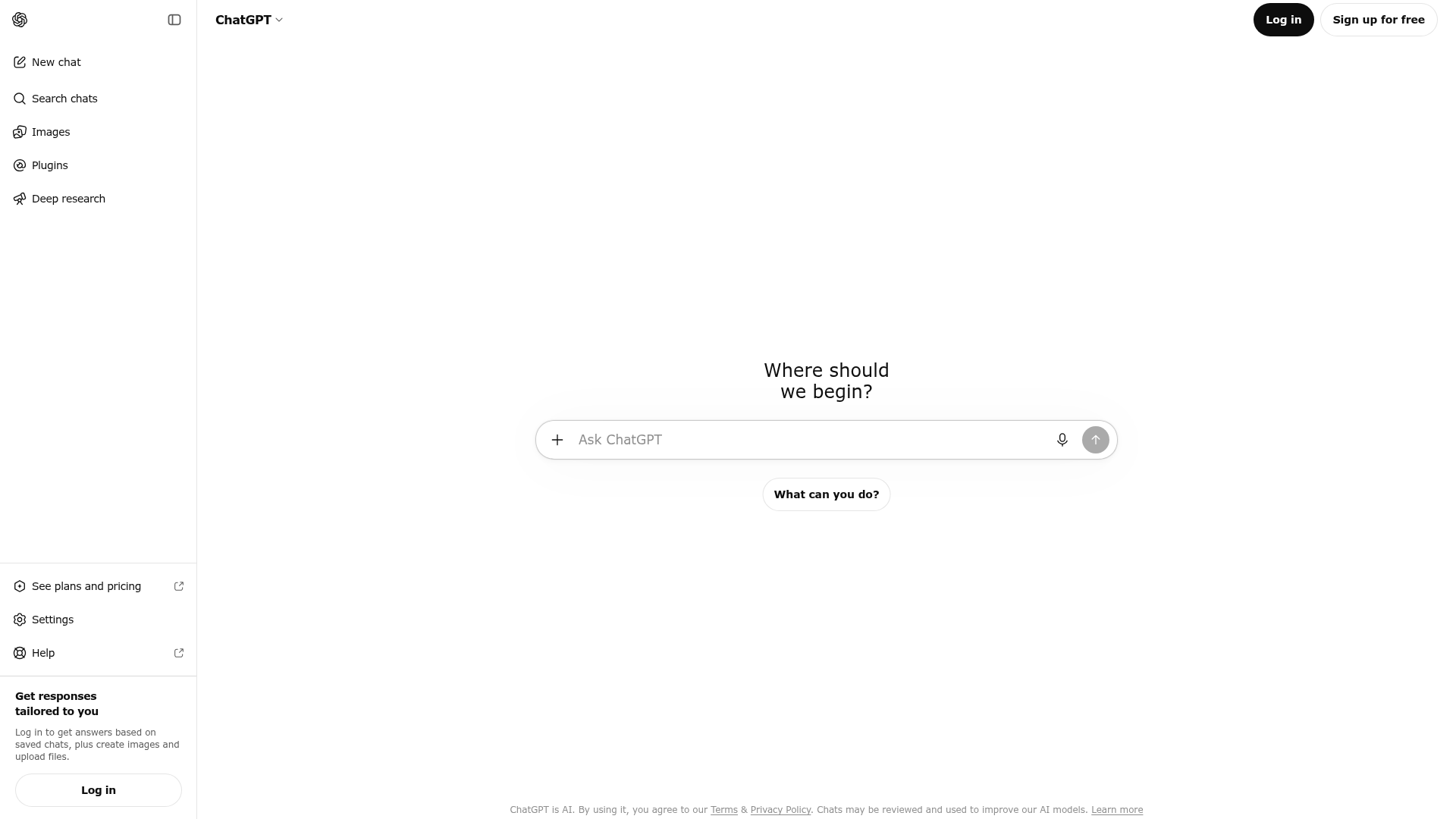 Screenshot van chat.openai.com