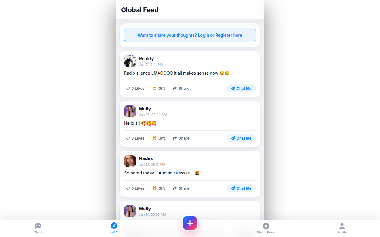 Screenshot van chat.youclick.link