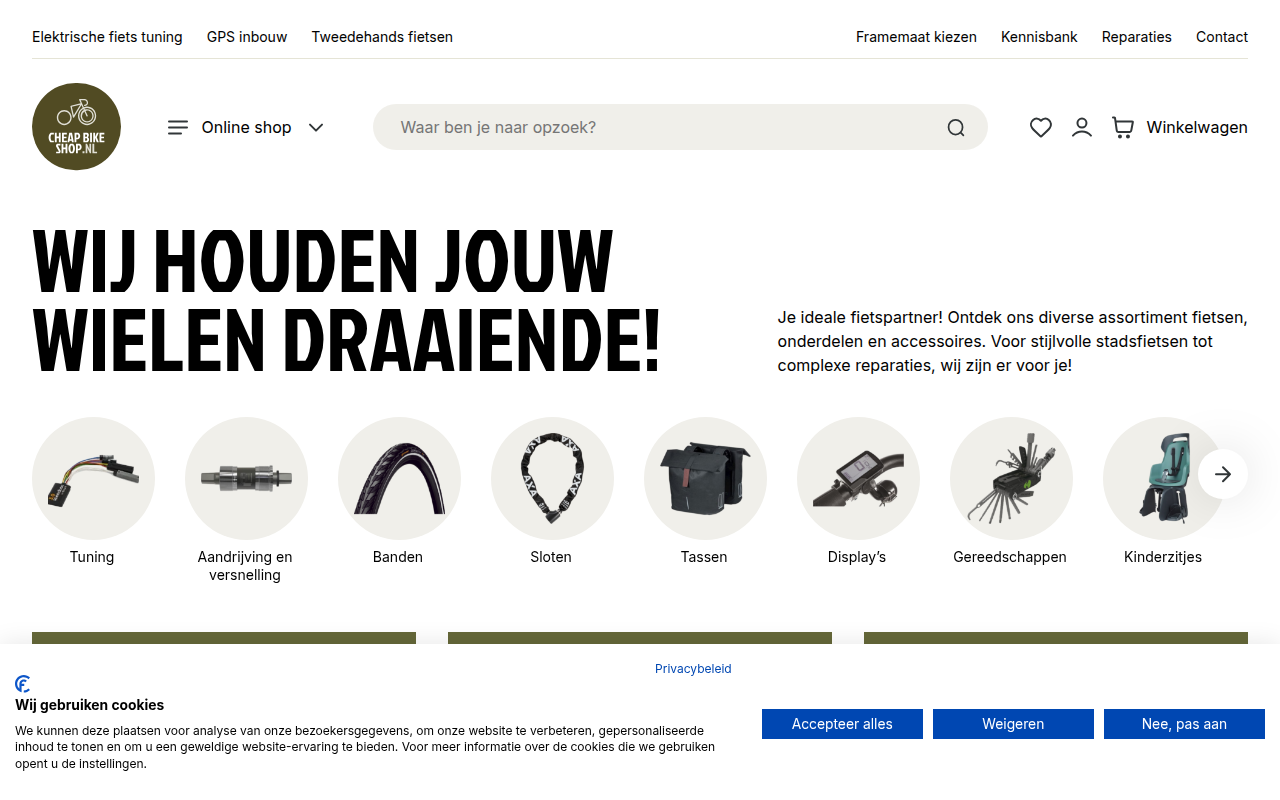 Screenshot van cheapbikeshop.nl