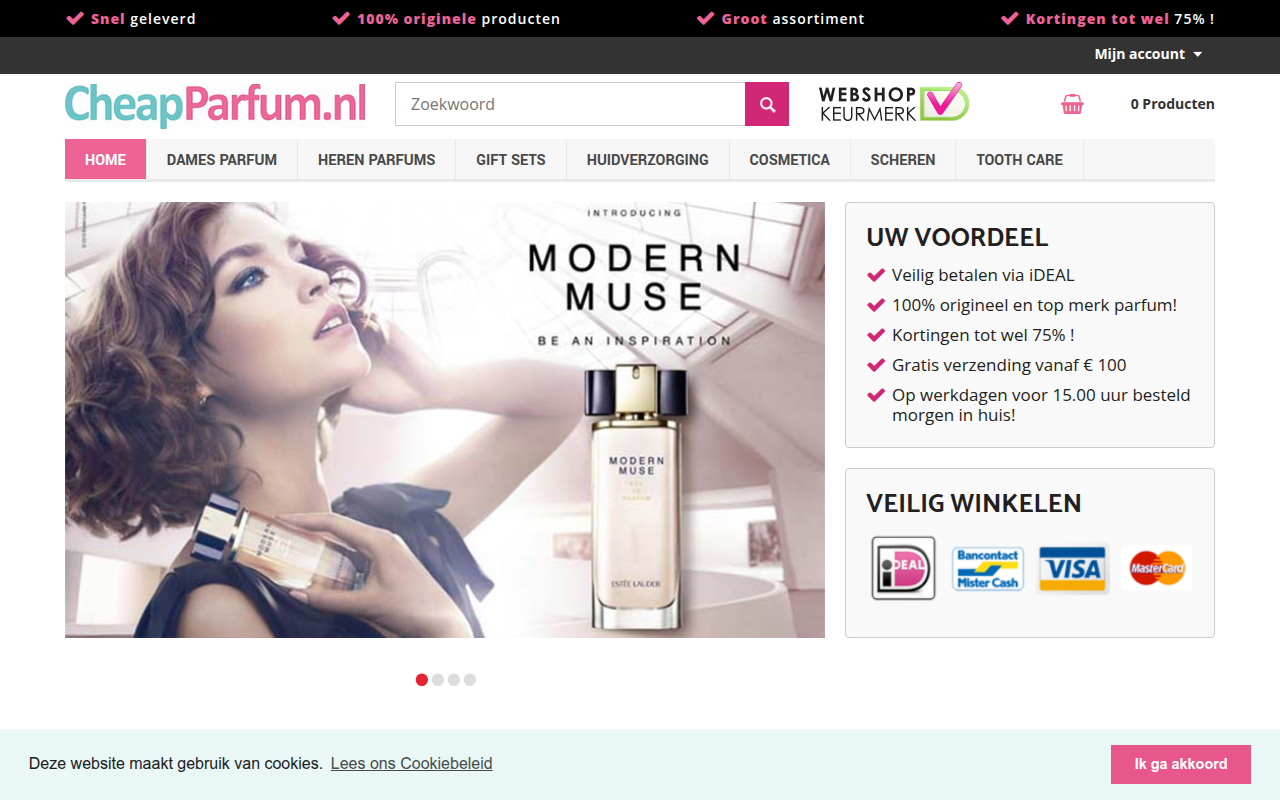 Screenshot van cheapparfum.nl