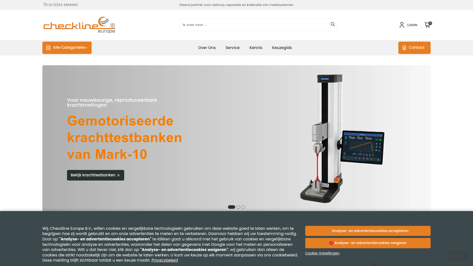 Screenshot van checkline.nl