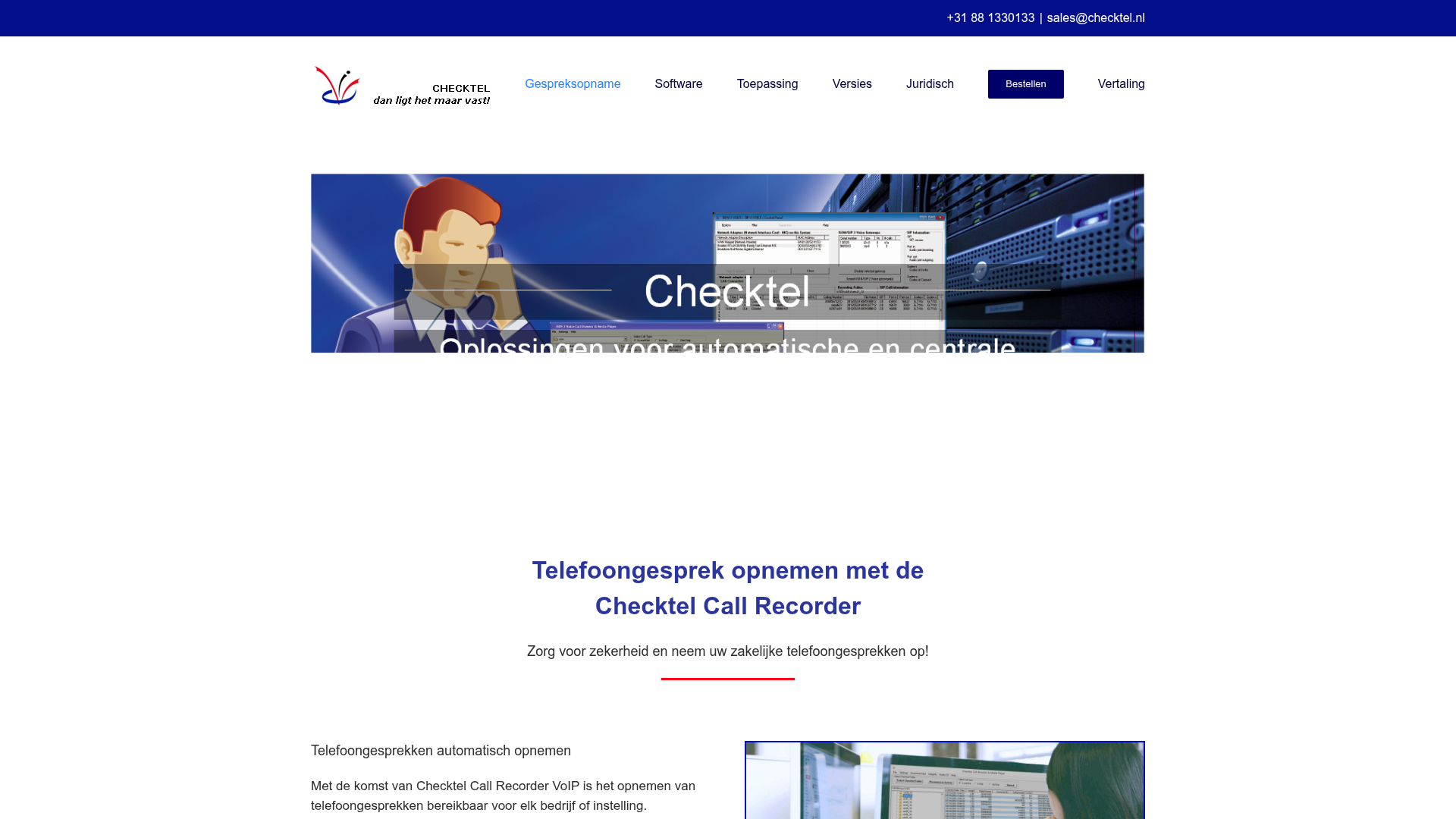 Screenshot van checktel.nl