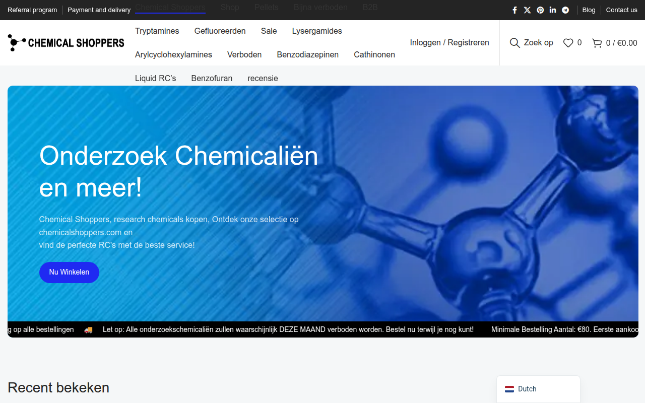 Screenshot van chemicalshoppers.com