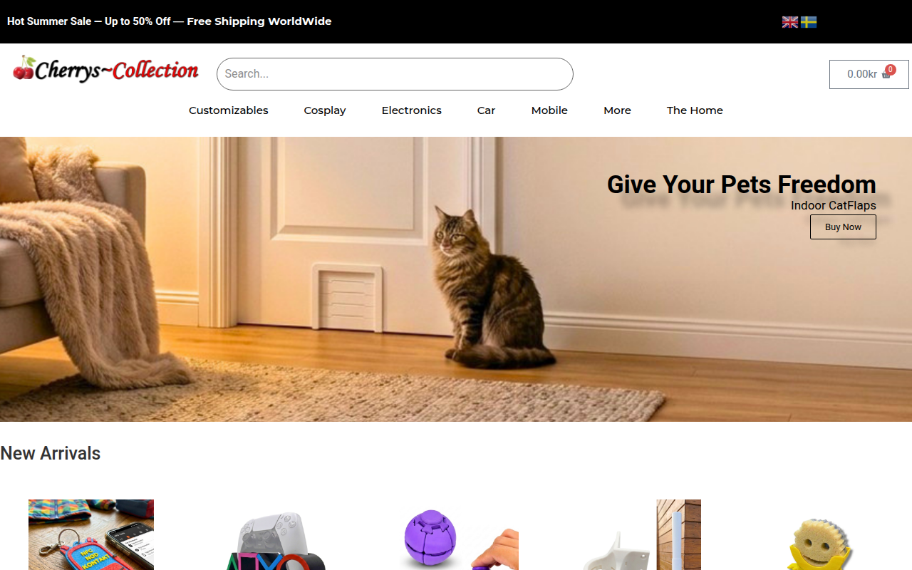 Screenshot van cherryscollection.se