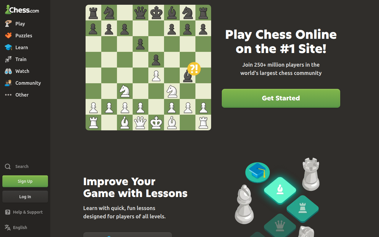Screenshot van chess.com