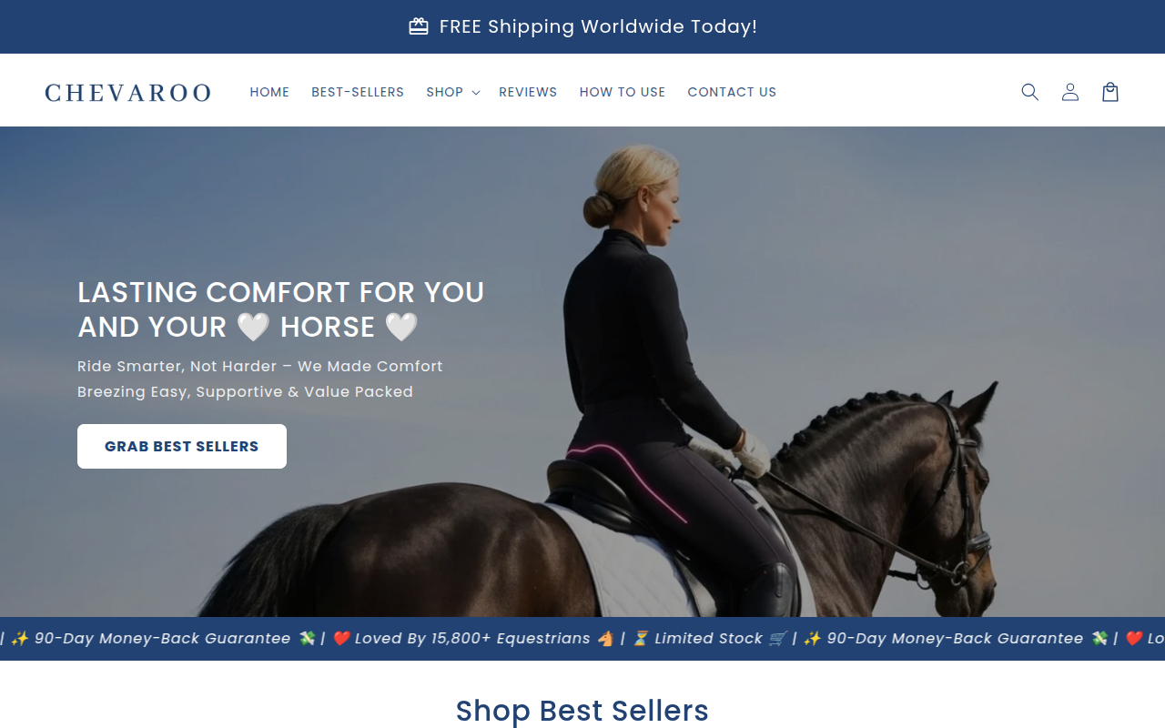 Screenshot van chevaroo.com