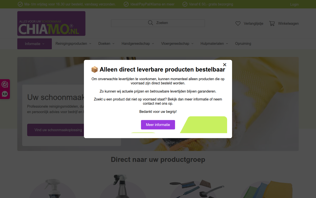 Screenshot van chiamo.nl