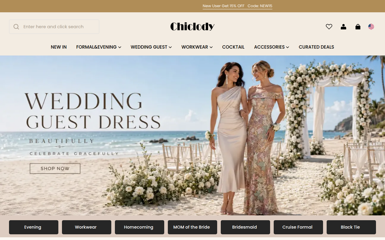 Screenshot van chiclody.com