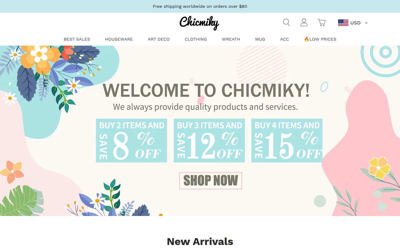 Screenshot van chicmiky.com