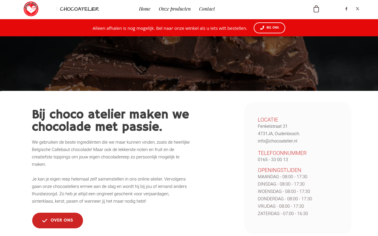Screenshot van chocoatelier.nl