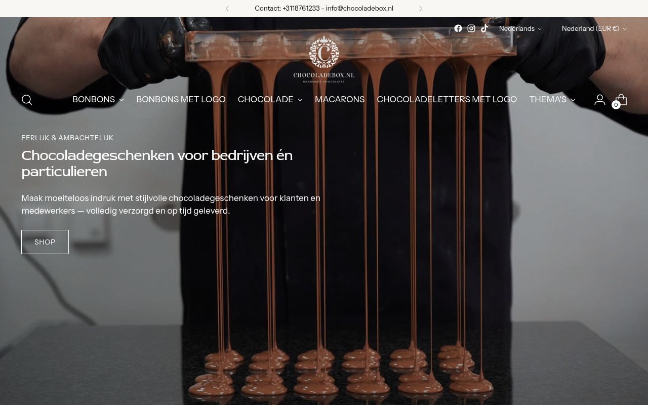 Screenshot van chocoladebox.nl