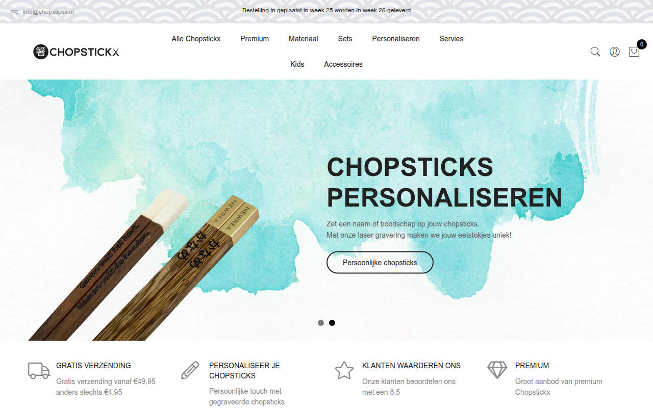 Screenshot van chopstickx.nl