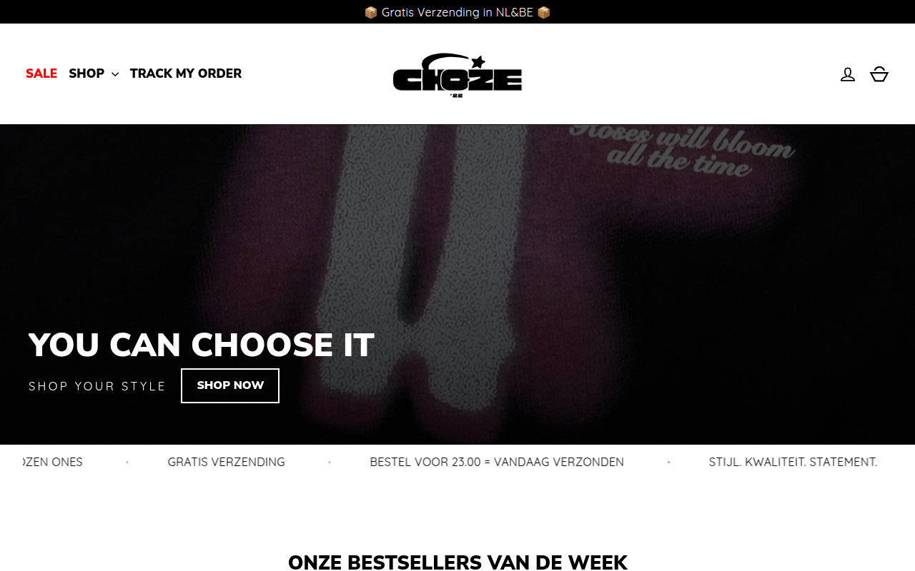 Screenshot van choze.nl