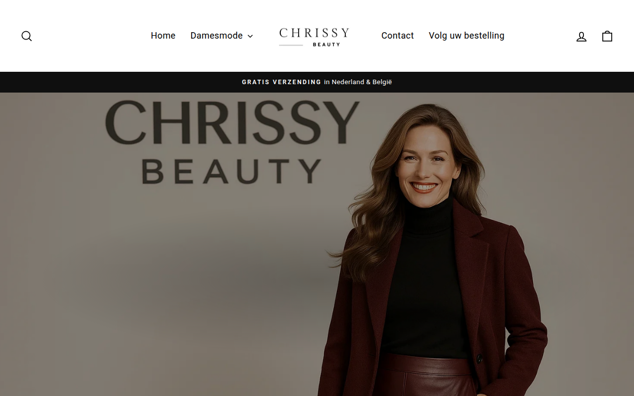 Screenshot van chrissybeauty.nl