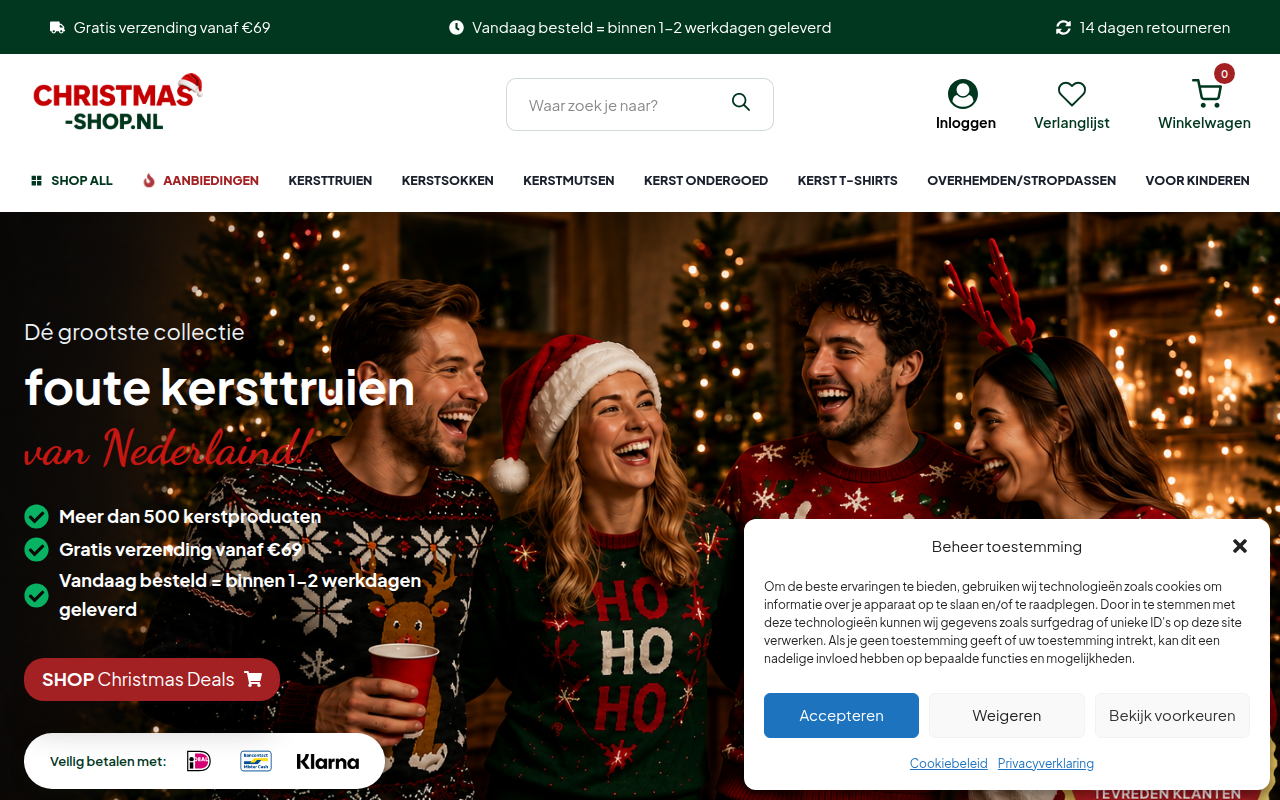 Screenshot van christmas-shop.nl