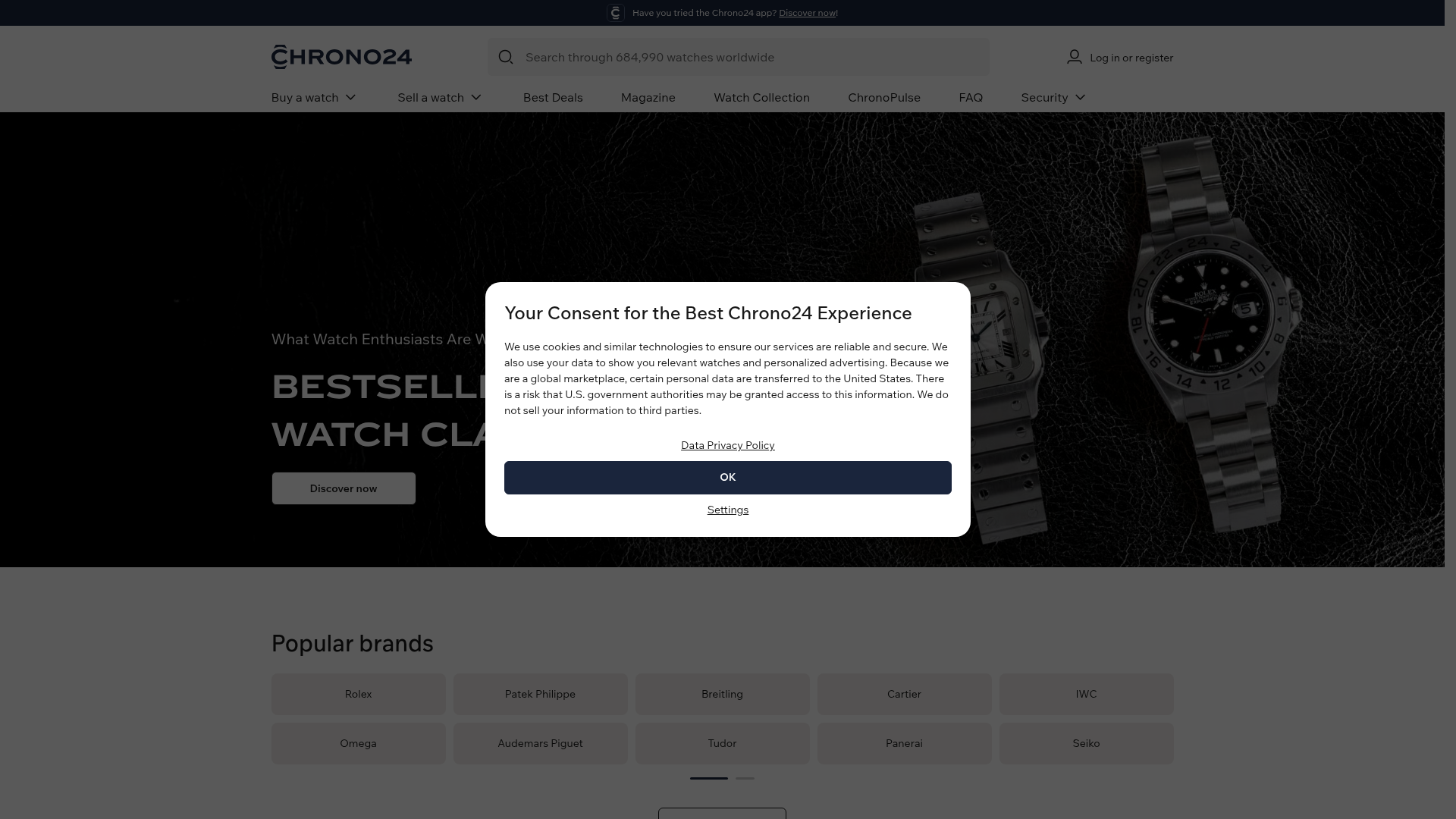 Screenshot van chrono24.com