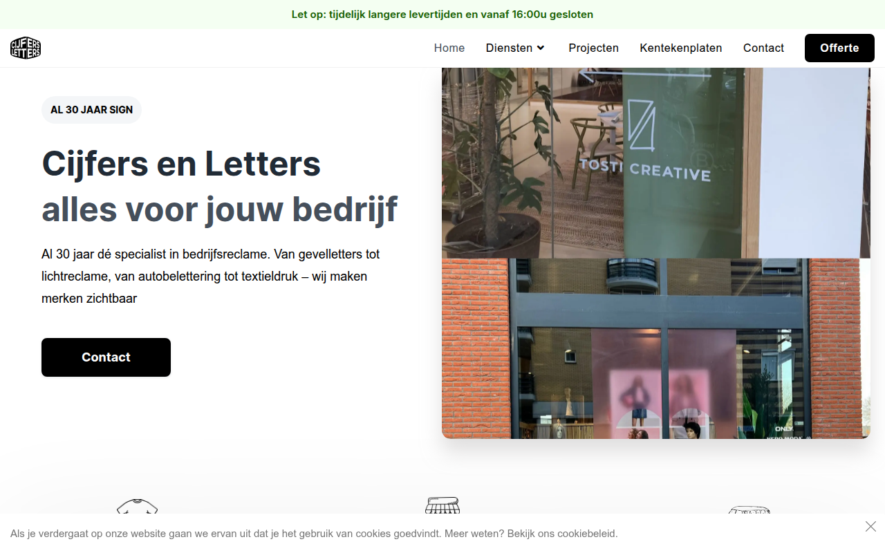 Screenshot van cijfersenletters.nl