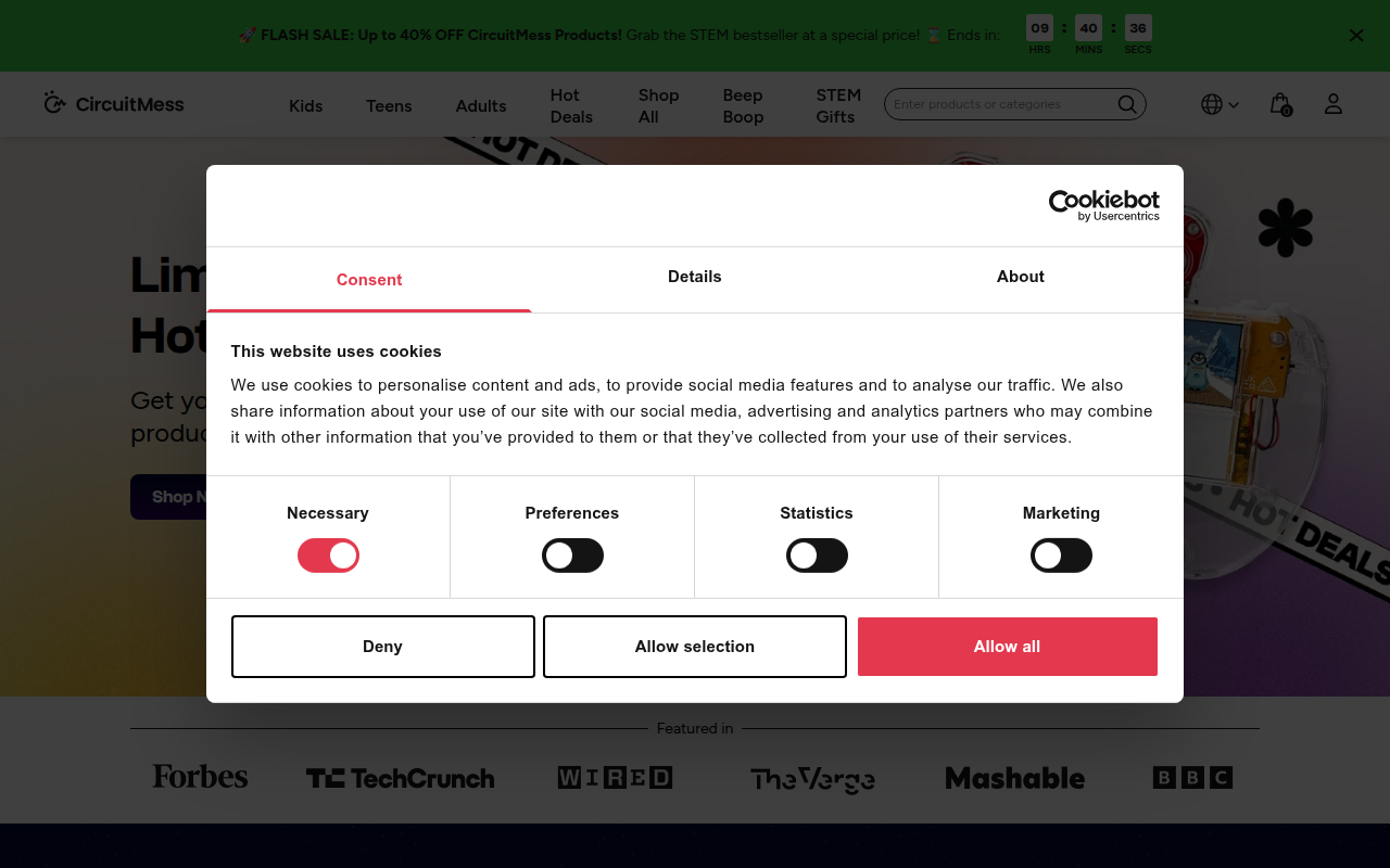 Screenshot van circuitmess.com