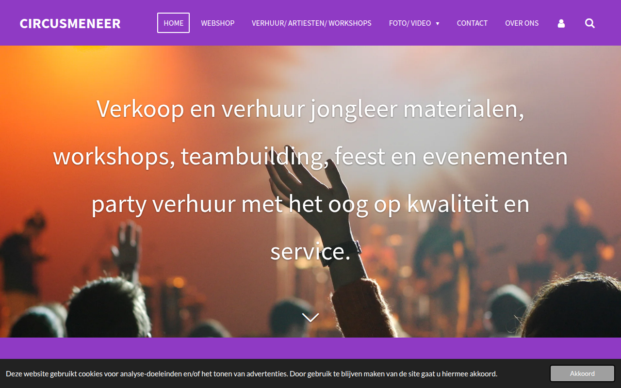 Screenshot van circusmeneer.nl
