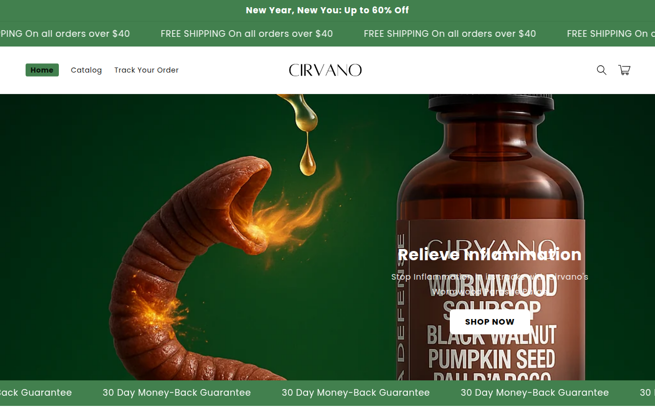 Screenshot van cirvano.com