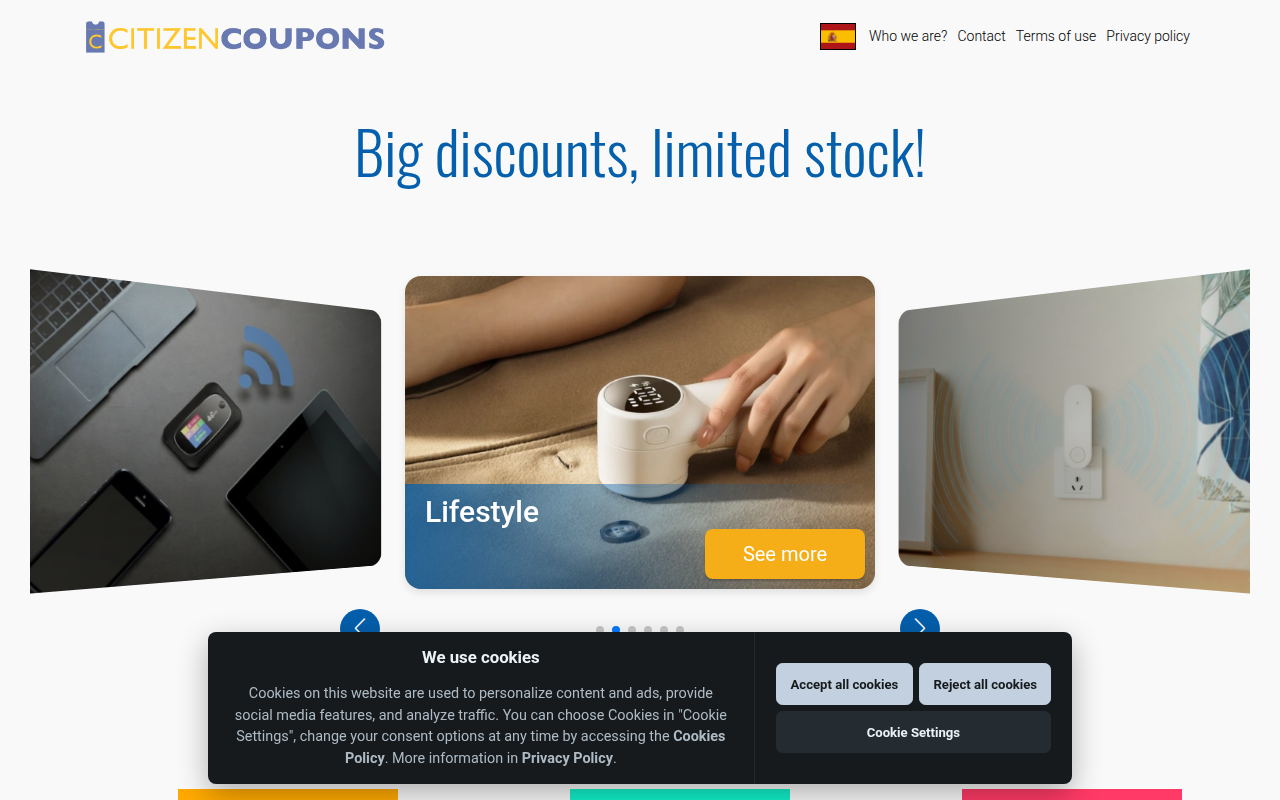 Screenshot van citizenscoupons.com