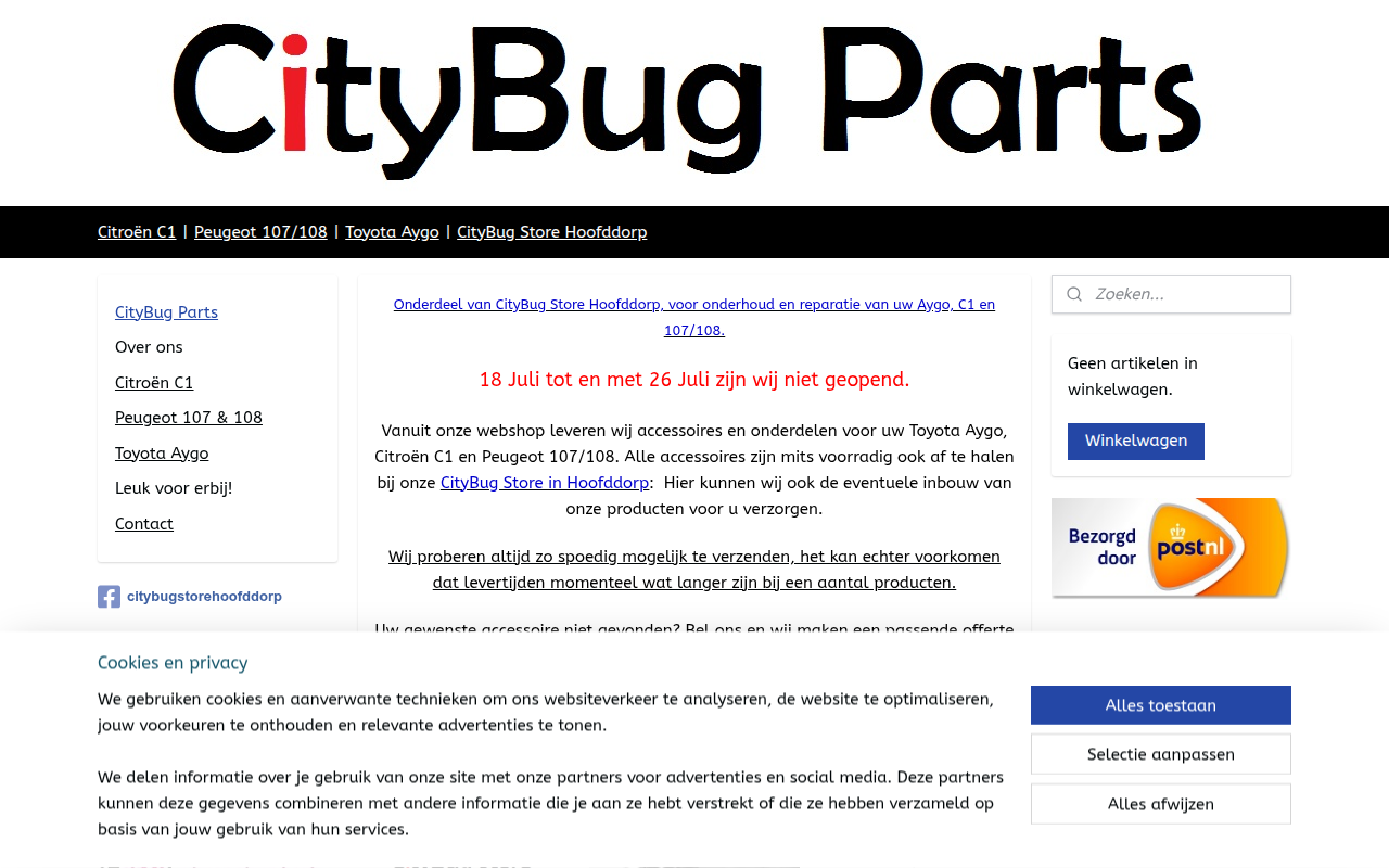 Screenshot van Citybugparts